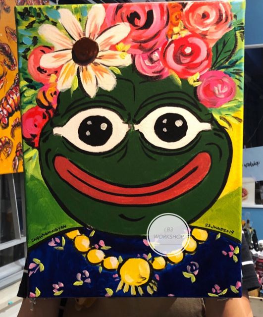 pepe the frog x 名画塑胶彩工作坊